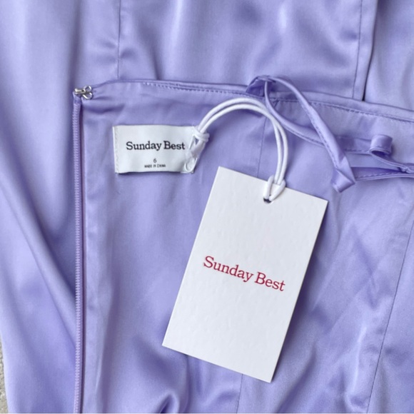 Aritzia Sunday Best Shimmer Mini Dress Lavender 6 NWT - Picture 10 of 15